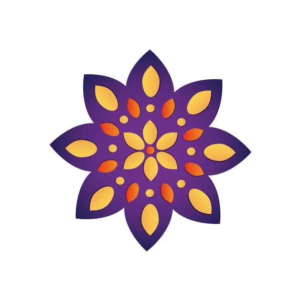 Symbol der Diwali-Blume, flacher Stil — Stockvektor
