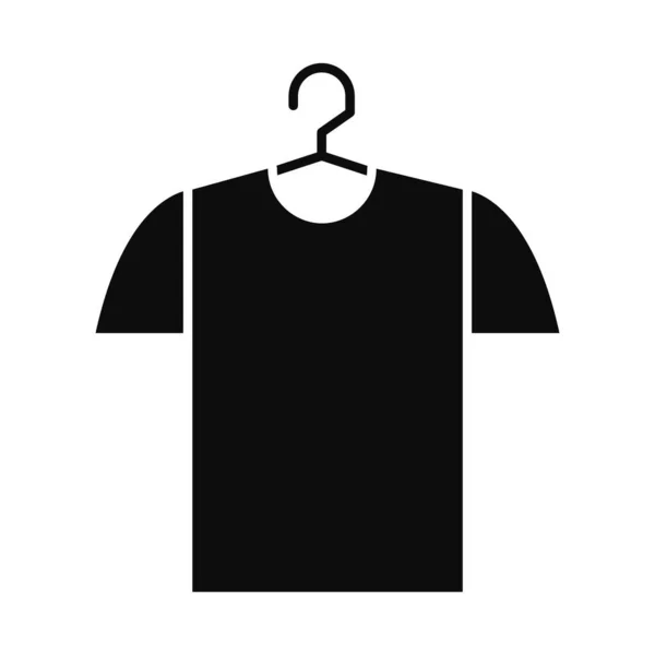 T-Shirt auf einem Kleiderbügel, Silhouette-Stil — Stockvektor