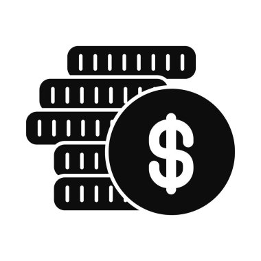 para sikkeleri simge, siluet biçimi