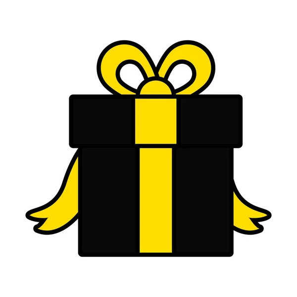 Geschenkbox Symbol, Linie und Füllstil — Stockvektor