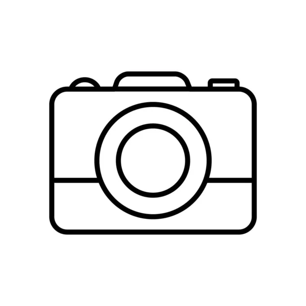 Ícone da câmera fotográfica, estilo de linha — Vetor de Stock