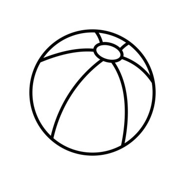 Plaj topu simgesi, çizgi biçimi