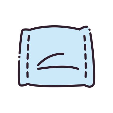 uyku yastığı hattı ve biçim ikonu vektör tasarımını doldur