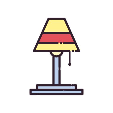 ev lambası satırı ve biçim ikonu vektör tasarımını doldur