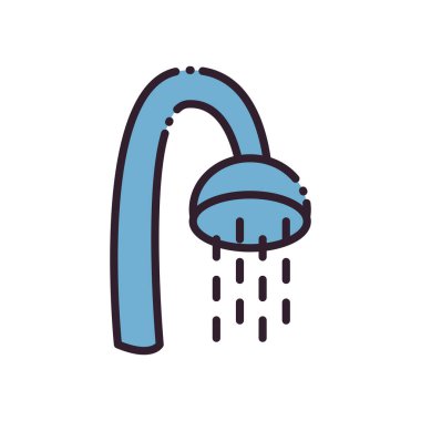 Duş çizgisi ve biçim ikonu vektör tasarımını doldur