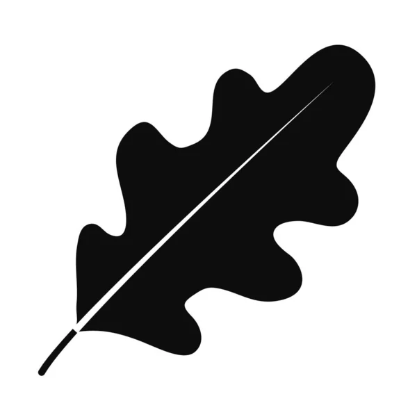 Icono de hoja de roble, estilo silueta — Vector de stock