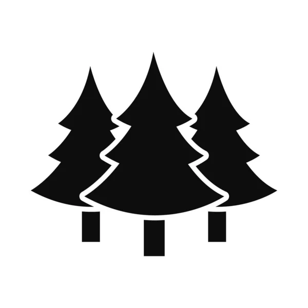 松の木のアイコンシルエット — ストックベクタ