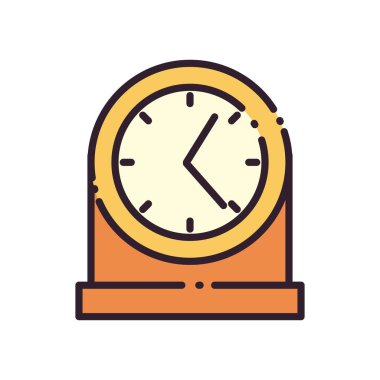 saat çizgisi ve biçim ikonu vektör tasarımı