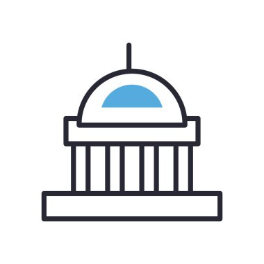 Usa yapı hattı ve biçim ikonu vektör tasarımını doldur