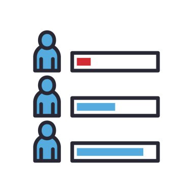 Cumhurbaşkanı seçim süreci çizgisi ve biçim ikonu vektör tasarımını doldur