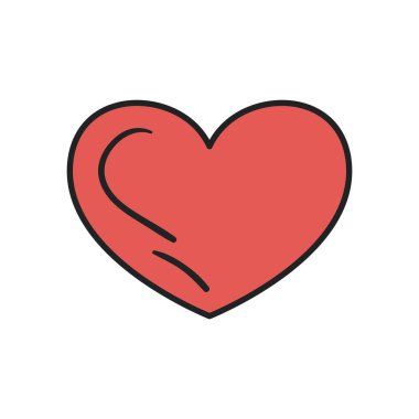 Kalp çizgisi ve biçim ikonu vektör tasarımı