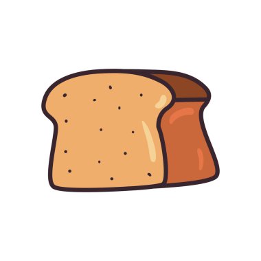 Fırın hattı ekmeği ve biçim ikonu vektör tasarımını doldur