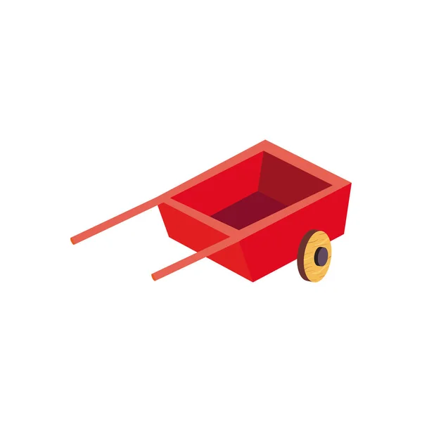 Construction wheelbarrow isometric style icon vector design — Stock Vector