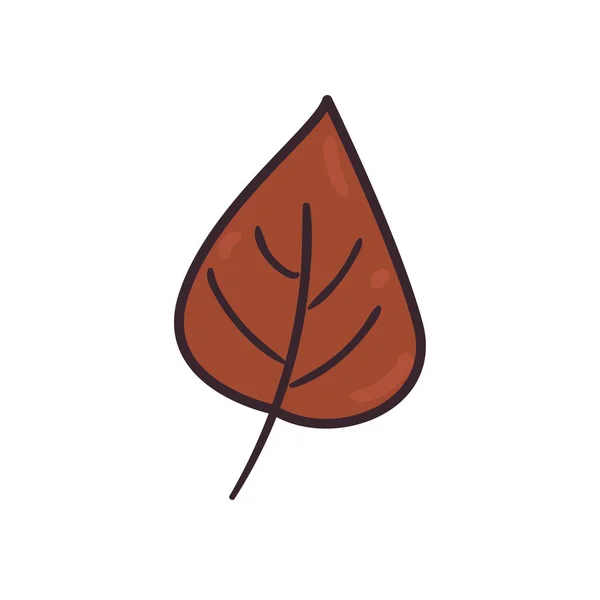 Línea de hoja de otoño y diseño de vectores icono de estilo de relleno — Vector de stock