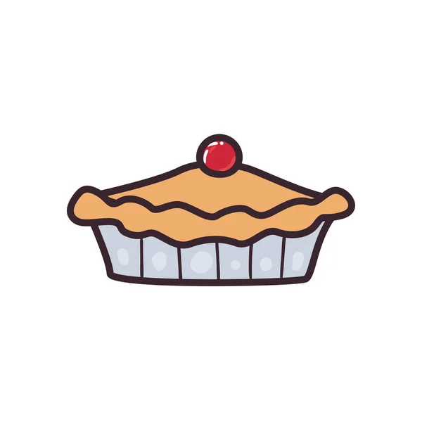 Linha de bolo doce e design de vetor ícone de estilo de preenchimento —  Vetores de Stock