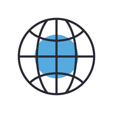 Küresel küre çizgisi ve biçim ikonu vektör tasarımını doldur