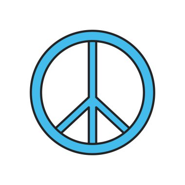Barış ve aşk çizgisi ve biçim ikonu vektör tasarımı