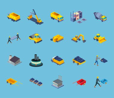 yapı izometrik biçim sembolü vektör tasarımı