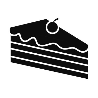 bir parça pasta simgesi, siluet tarzı