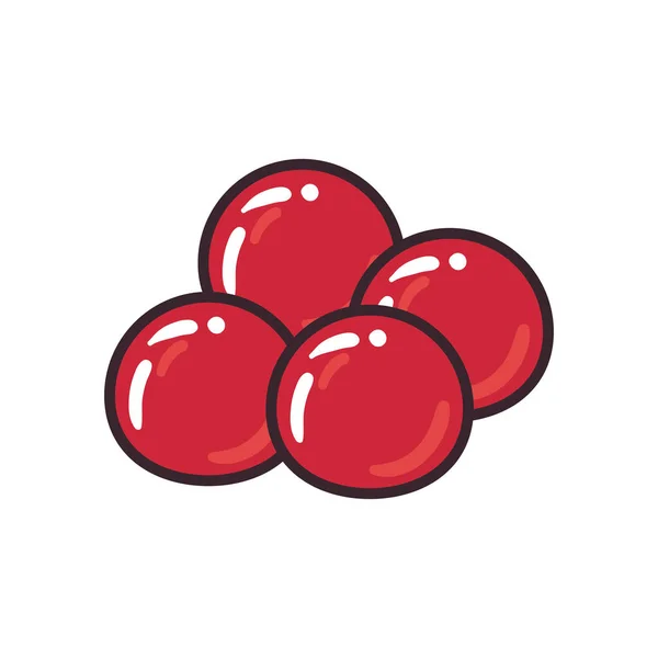 Línea de frutas bayas y relleno icono de estilo de diseño vectorial — Vector de stock