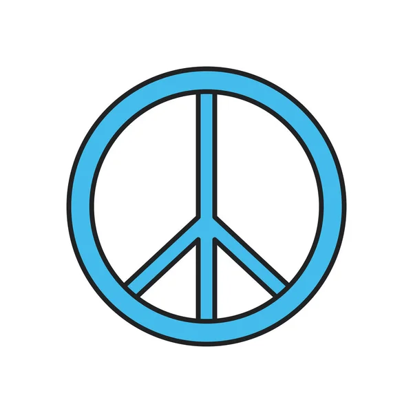 平和と愛の線と記入スタイルのアイコンベクトルデザイン — ストックベクタ