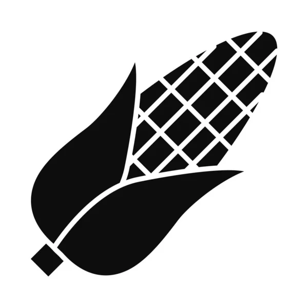 Maïskolf pictogram, silhouet stijl — Stockvector