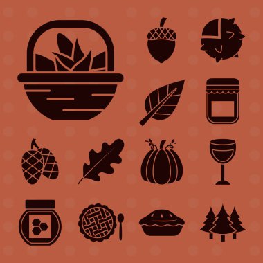 Teşekkürler ve sepet simgesi seti, siluet biçimi