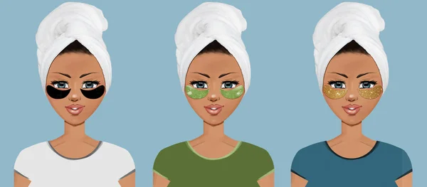 Menina Skincare Clipart — Fotografia de Stock