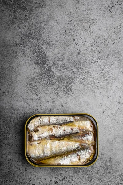 Canned fish in a tin