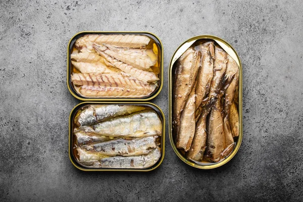 Canned fish in a tin