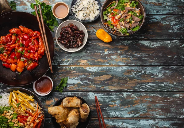 Çeşitli Çin yemekleri — Stok fotoğraf