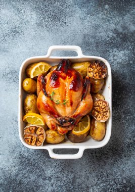 fırında bütün tavuk