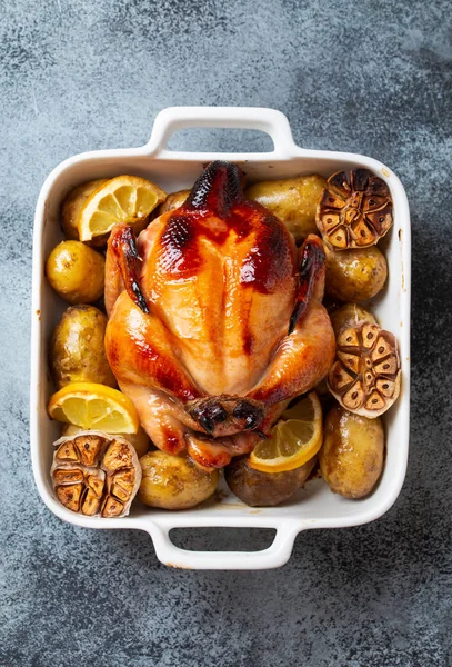 Baked whole chicken — Stock Photo, Image