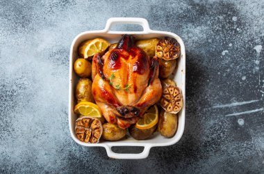 fırında bütün tavuk