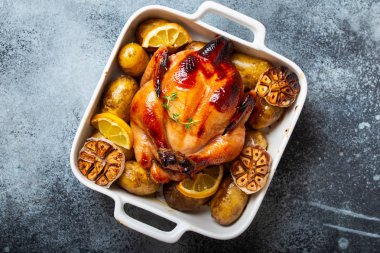 fırında bütün tavuk