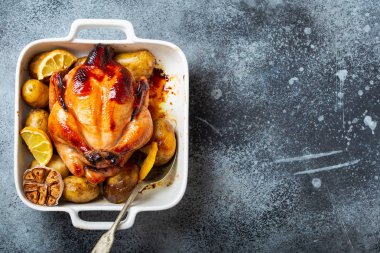 fırında bütün tavuk