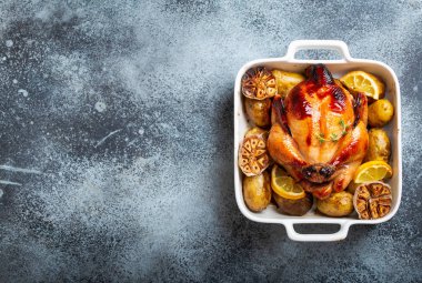 fırında bütün tavuk