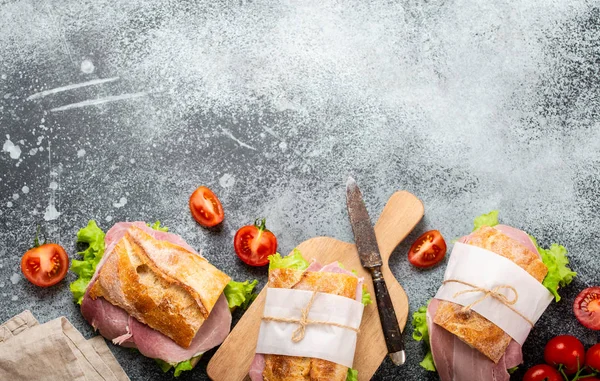 Öğle yemeği için taze ciabatta sandviç