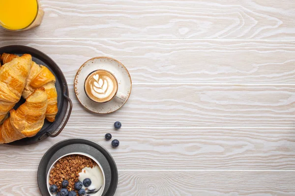 Breakfast food setting — Stock Photo, Image