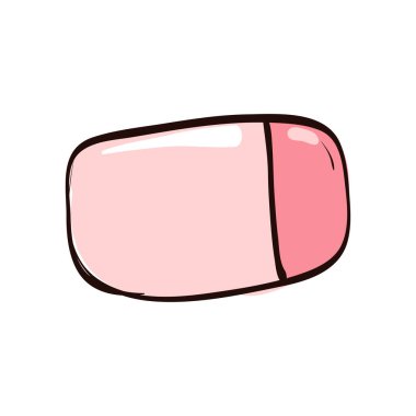 El çizimi şirin pembe silgi.