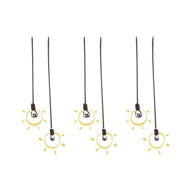 El çizimi ampul. Güzel ampul çıkartması. Şirin lamba çizgi film çizimi.