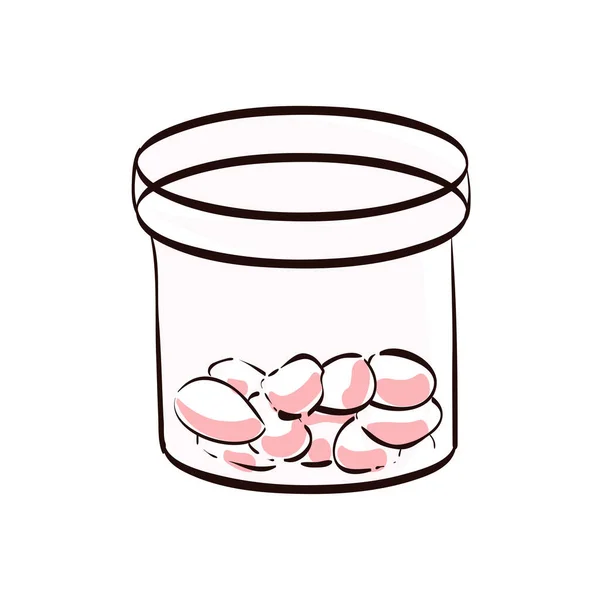 Ζωγραφισμένο Στο Χέρι Χαριτωμένο Ροζ Καραμέλα Στο Βάζο Αυτοκόλλητο Τροφίμων — Φωτογραφία Αρχείου