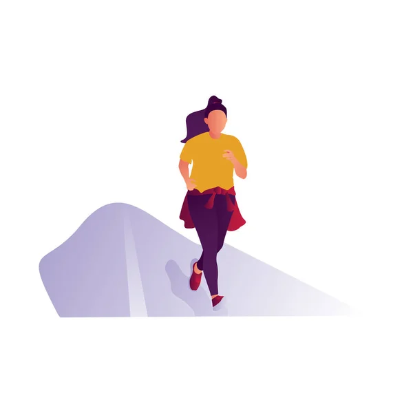 Woman Running Girl Fashionable Sportwear Jogging Isolated White Background Female — Stock Photo, Image
