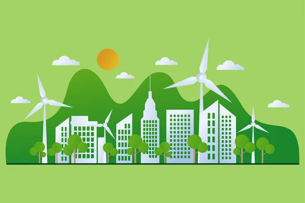 Green City Green Call Global Sustainable Development Healthy Planet Environment — Stock Photo, Image