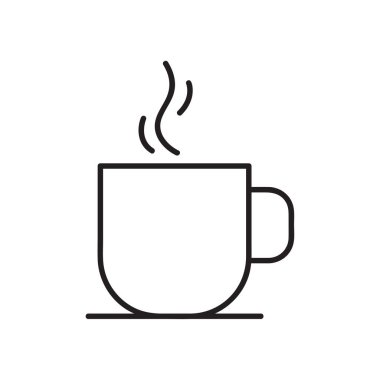 Kahve fincanı ikonu. mobil konsept ve web tasarımı için doğrusal biçim işareti.