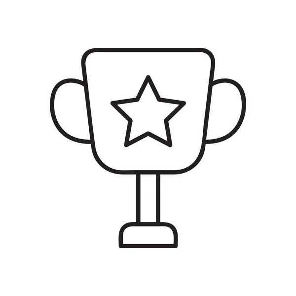 Simple Trophy Line Icon Stroke Pictogram Illustration Isolated White Background — Stock Photo, Image