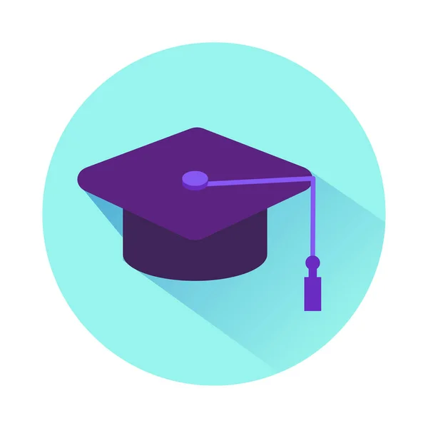 Flat Icon Graduation Cap Single High Quality Flat Symbol Graduation — Zdjęcie stockowe