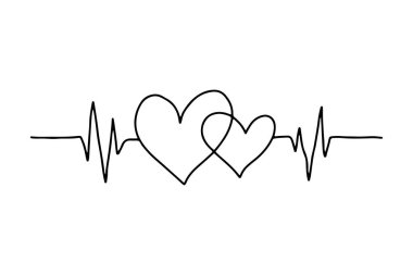 Kalp sembolü, kardiyoloji, tıbbi nabız, ECG, EKG tasarımı, sağlık hizmeti klibi çizelgesi, sağlık izleme, dijital kalp atışı grafikleri