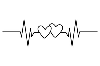 Kalp sembolü, kardiyoloji, tıbbi nabız, ECG, EKG tasarımı, sağlık hizmeti klibi çizelgesi, sağlık izleme, dijital kalp atışı grafikleri