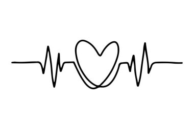 Kalp sembolü, kardiyoloji, tıbbi nabız, ECG, EKG tasarımı, sağlık hizmeti klibi çizelgesi, sağlık izleme, dijital kalp atışı grafikleri